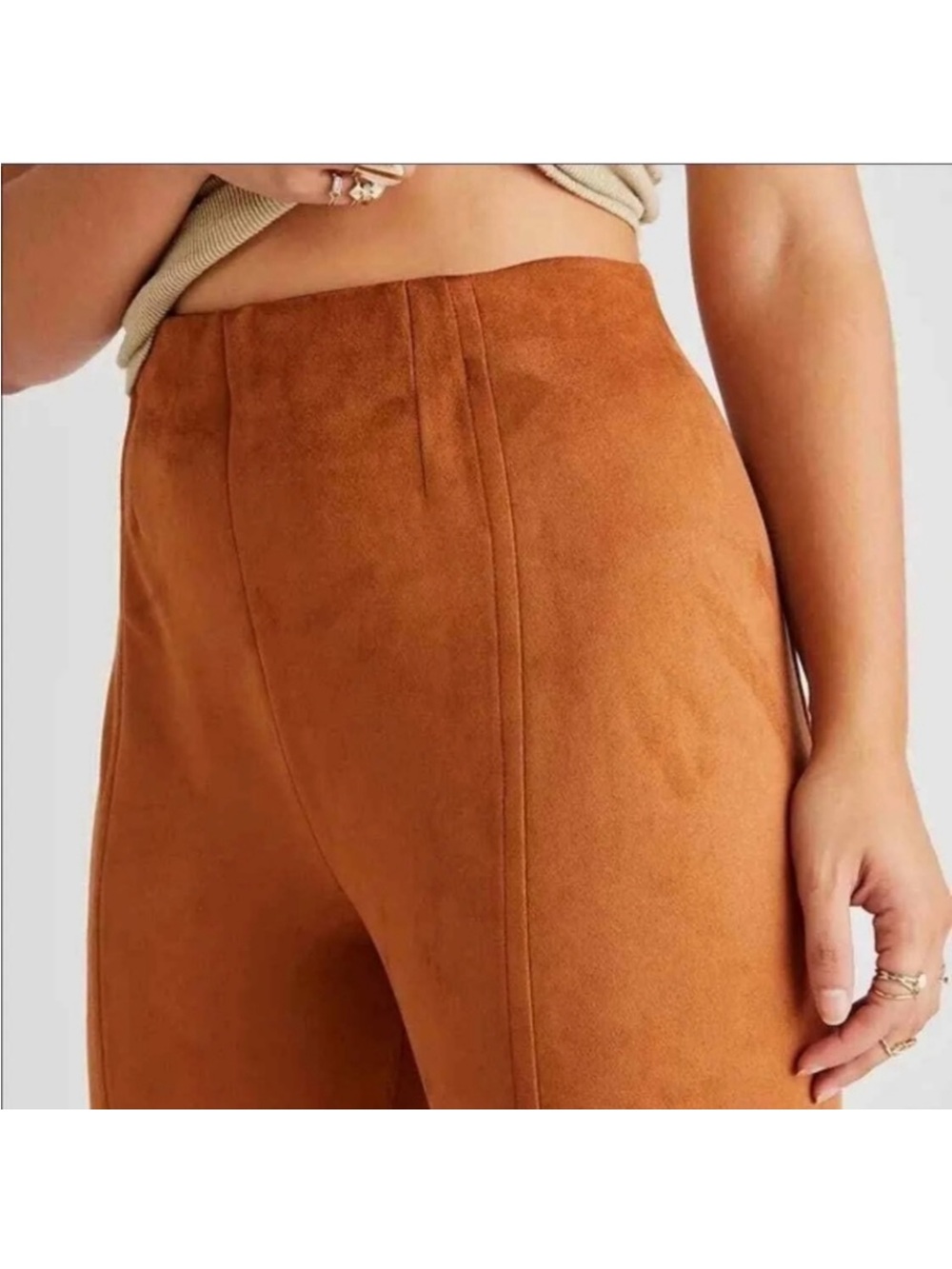 Free People Vegan Suede Flare bottoms with slit. - Picture 4 of 5